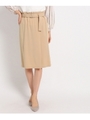 ベルト付ワンタックスカート/ライトベージュ(051)