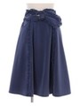ベロアレースフリルスカート/ブルー