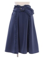 ベロアレースフリルスカート/ブルー
