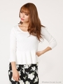 ペプラムリブKnit TOP/WHT