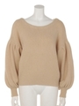 ボリュームSLV Knit TOP/L/BEG