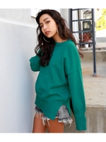 【ANAP】 ボリュームスリーブカシミアタッチニット/モスグリーン(040)