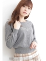 ボンジュールパール調ニット/トップグレー1(021)