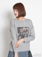 マーガレット&1998写真インクジェットプリントカットソー/杢グレー