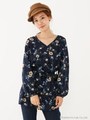 マーガレット柄チュニック/NVY