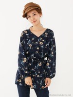 マーガレット柄チュニック/NVY