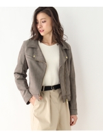 マシュマロタッチフェイクスエードライダースジャケット/ベージュ系(054)