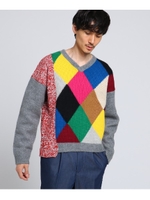 マルチカラーアーガイルニット[ メンズ　ニット ]/グレー(412)
