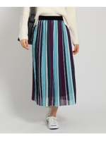 マルチストライプ　プリーツスカート/パープル(383)