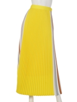 マルチストライププリーツスカート/YELLOW