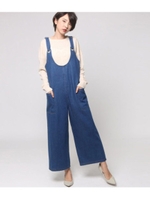 メタルポイントデニムサロペ/ブルー(019)