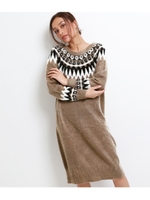 モヘアライクシャギーニットワンピース/モカ(016)