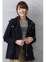 ライナー付きメルトンフーデットブルゾン/ネイビー(120)