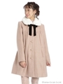 ラウンドヨークAラインコート/ベージュ