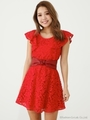 ラッフルSLV Lace OP/RED