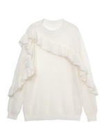 ラッフルフリルニット/ブラック