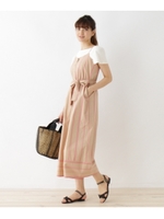 ランダムストライプサロペット/ベージュ(352)