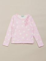 ランダムドット接結長袖Tシャツ/ピンク