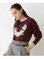 リーフパンジー刺?ニット/ボルドー(064)