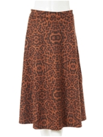 レオパードフレアスカート/ブラウン