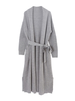 ロングニットカーディガン/杢グレー