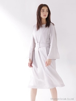 ワイドカフスベルト付ワンピース/Lグレー