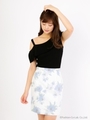 花柄ミニスカート/オフホワイト
