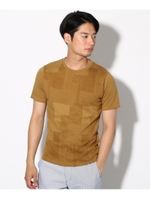 幾何学ジャカードTシャツ/キャメル(041)