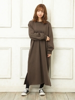 起毛裏毛ロングOP/スミクロ