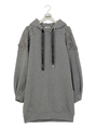 肩レースパーカーワンピ/グレー
