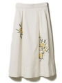 刺繍コーデュロイタックスカート/ホワイト