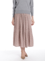 小花プリーツロングスカート/ミドリ