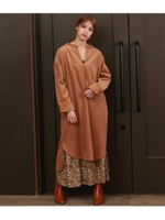 小花柄ティアードスカート/ブラウン(015)