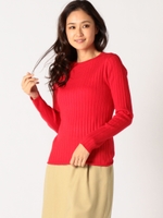 洗えるリブニット/赤系