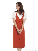 前ボタンジャンスカワンピース/レンガ