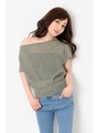 透かし2WAY TOP/KHAKI