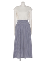 布帛コンビワンピース/柄BLU