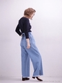別注バックレースアップワイドデニム【Wrangler×MIHO NOJIRI】/Lブルー