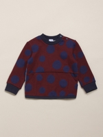 裏毛ランダムドットプリント長袖トレーナー/ブラウン