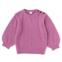 【10%OFF】肩ボタンつきシャギーセーター