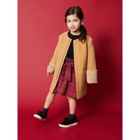 【20%OFF】袖フェイクファーノーカラーコート