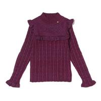 【30%OFF】ラメハイネックフリルニット