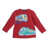 【50%OFF】袖ポケットつき電車プリントコットンTシャツ