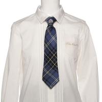 エンブレム刺しゅうチェックネクタイ