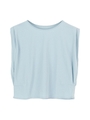 ショルダータックノースリーブカットソー/ライトブルー