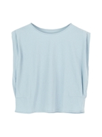 ショルダータックノースリーブカットソー/ライトブルー