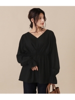 2WAYウエストギャザーブラウス/ブラック(027)