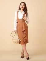 2WAYラッフルジャンパースカート/モカ