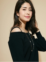 2Wayオフショル×ボートネックゆるニットプルオーバー/ブラック