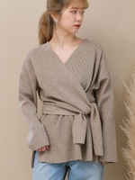 3WAYカシュクールリブニット/ベージュ